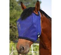 Harrison Howard All Round Mesh Horse Fly Mask UV Protective with Fleece Padded Edging Deep Navy L