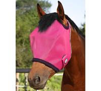 Harrison Howard All Round Mesh Horse Fly Mask UV Protective with Fleece Padded Edging Magenta L