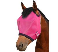 Harrison Howard All Round Mesh Horse Fly Mask UV Protective with Fleece Padded Edging Magenta S