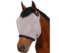 Harrison Howard All Round Mesh Horse Fly Mask UV Protective with Fleece Padded Edging Original Grey XL
