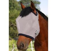 Harrison Howard All Round Mesh Horse Fly Mask UV Protective with Fleece Padded Edging Original Grey M