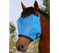 Harrison Howard All Round Mesh Horse Fly Mask UV Protective with Fleece Padded Edging Sky Blue L