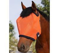 Harrison Howard All Round Mesh Horse Fly Mask UV Protective with Fleece Padded Edging Vibrant Orange L