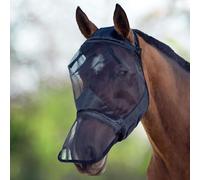 Harrison Howard CareMaster Midge-proof Fleece Padding Horse Fly Mask Full Face No Ears Black XL Extra Full Size
