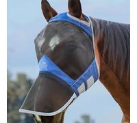 Harrison Howard CareMaster Pro Luminous Fine Mesh UV-proof Fleece Padding Fly Mask Full Face No Ears Aquamarine (M; Cob)