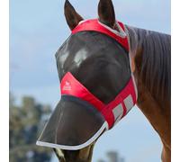 Harrison Howard CareMaster Pro Luminous Fine Mesh UV-proof Fleece Padding Fly Mask Full Face No Ears Ruby (L; Full Size)