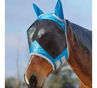 Harrison Howard CareMaster Pro Luminous Fine Mesh UV-proof Fleece Padding Fly Mask Half Face Voodoo Blue (S; Pony)