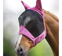 Harrison Howard CareMaster Pro Luminous Horse Fly Mask Standard with Ears UV Protection for Horse-Light Pink(XL; Extra Full)