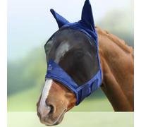 Harrison Howard CareMaster Pro Luminous Horse Fly Mask Standard with Ears UV Protection for Horse Navy M Cob