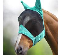 Harrison Howard CareMaster Pro Luminous Horse Fly Mask Standard with Ears UV Protection for Horse Summer Mint Full Size