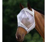 Harrison Howard CareMaster Thick Fleece Padding Translucent Fine Mesh CareMaster Horse Fly Mask Standard Moonlight Silver XL Extra Full Size