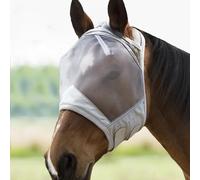 Harrison Howard CareMaster Thick Fleece Padding Translucent Fine Mesh Horse Fly Mask Standard Moonlight Silver Medium Cob