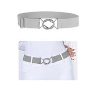 Harrison Howard Elastic Horse Riding Belt with Flat Buckle Stretchable for Horseback Riding Elastic Belt for Women, Enchanted Crystal Gray, One Size