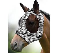 Harrison Howard Elasticity Horse Fly Mask Superb Comfort with UV Protection Standard Horse Fly Mask for Horse-Doodle Aztec