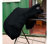 Harrison Howard Essential Fleece Horse Saddle Cover for Dressage Horse Saddle for Dressage Reliable Protection Dust Prevention Machine Washable - Black