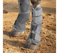 Harrison Howard Horse Fly Boots Perfect Contoured Fit Leg Guards Dense Mesh Boots with Ventilated Comfort Reliable Protection from Summer Elements Set of 2 Original Grey Medium