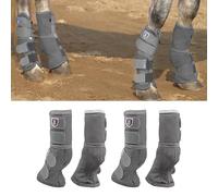 Harrison Howard Horse Fly Boots Perfect Contoured Fit Leg Guards Dense Mesh Boots with Ventilated Comfort Reliable Protection from Summer Elements Set of 4 Original Grey XL