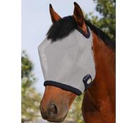 Harrison Howard All Round Mesh Horse Fly Mask UV Protective with Fleece Padded Edging Grey L