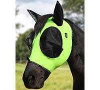 Harrison Howard Horse Fly Mask with Forelock Opening Stretch Breathable and Comfortable for Horses UV -Protection Fluorescent Yellow L