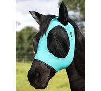Harrison Howard Horse Fly Mask with Forelock Opening Stretch Breathable and Comfortable for Horses UV -Protection Turquoise Green L