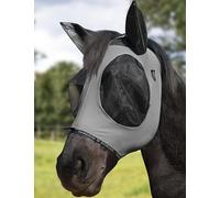 Harrison Howard Horse Fly Mask with Forelock Opening Stretch Breathable and Comfortable for Horses UV -Protection Grey L