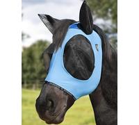 Harrison Howard Horse Fly Mask with Forelock Opening Stretch Breathable and Comfortable for Horses UV -Protection Ice Blue M