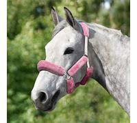 Harrison Howard Horse Halter Fleece Cover Set - Full Coverage Anti-Rub Halter Covers for Horses, Noseband, Chin & Crown Protection, 9-Piece Padding Set Pink