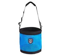 Harrison Howard Horse Muzzle Feed Bag Nylon Mesh Grain Feed Bag with Padded Neck Strap Adjustable Belt Blue Large