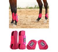Harrison Howard Horse Tendon Boots Open Front/Fetlock Boot for Horse Protective Boots for Jumping, Trail Riding Set of 4 Hot Pink L