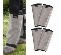 Harrison Howard Loose Fitting Fly Boots UV-Protective Extra Tough Mesh Ventilated Four Fasteners Stay-on Design Protect Horse Legs & Stomp-Reducing Set of 4 Original Grey Pony