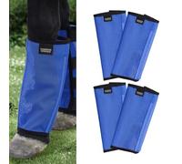 Harrison Howard Loose-Fitting Horse Fly Leggings Breathable, Tear-Resistant Fine Mesh Leg Guards Stay-on Comfortable Fly Boots (Set of 4) Blue Yearling