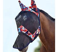 Harrison Howard LumiVista Horse Fly Mask Long Nose with Ears UV Protection for Horse-Abstract Graffiti Full Size