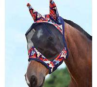 Harrison Howard LumiVista Horse Fly Mask Standard with Ears UV Protection for Horse-Abstract Graffiti(L; Full Size)