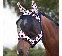 Harrison Howard LumiVista Horse Fly Mask Standard with Ears UV Protection for Horse-Dream Star(L; Full Size)