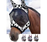 Harrison Howard LumiVista Horse Fly Mask Standard with Ears UV Protection for Horse-Pine Cones (L; Full Size)