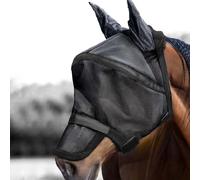 Harrison Howard Maskology Supreme Horse Fly Mask Stellar UV Protection with Detachable Nose Cover Well-Received 2-in-1 Mask Black L Full Size