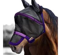 Harrison Howard Maskology Supreme Horse Fly Mask Stellar UV Protection with Detachable Nose Cover Well-Received 2-in-1 Mask Amethyst L Full Size