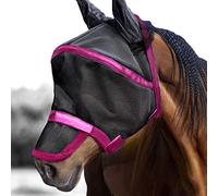 Harrison Howard Maskology Supreme Horse Fly Mask Stellar UV Protection with Detachable Nose Cover Well-Received 2-in-1 Mask Magenta L Full Size