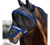 Harrison Howard Maskology Supreme Horse Fly Mask Stellar UV Protection with Detachable Nose Cover Well-Received 2-in-1 Mask Navy M Cob