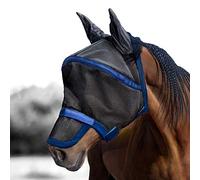 Harrison Howard Maskology Supreme Nylon Framework Micro-woven Material UV-proof Horse Fly Mask Black/Blue (Full Size)