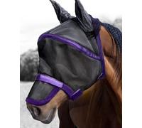 Harrison Howard Maskology Supreme Nylon Framework Micro-woven Material UV-proof Horse Fly Mask Black Purple (Cob)