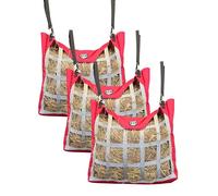 Harrison Howard Premium Durable Horse Hay Bag Slow Feed Hay Bag Waterproof Fabric Large Capacity Horse Tote 3pcs- Red