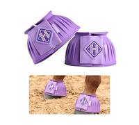 Harrison Howard Rubber Bell Boots Leather Touch-Close Overreach Boots Hoof Protection for Horses Sold in Pairs Violet M