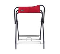 Harrison Howard Saddle Stand Freestanding Full-Size Portable Floor Horse Saddle Rack with Supportive Fabric to Prevent Possible Slippage Secure Saddle Rose Pink