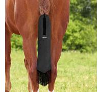 Harrison Howard Smooth Lightweight Adjustable Fastener Durable Nylon Horse Tail Bag with Fringe-Mars Black