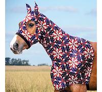 Harrison Howard Soft Fleece Trim Stretchy All-Covered Comfortable Horse Head Hood with Zipper US Flag Prism M