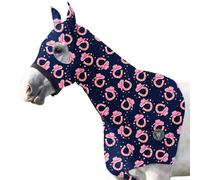 Harrison Howard Soft Horse Hood All-Covered Comfortable Sleezy for Horses with Zipper Horseshoe M