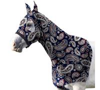 Harrison Howard Soft Horse Hood All-Covered Comfortable Sleezy for Horses with Zipper Paisley L