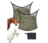 Harrison Howard Square Opening Slow Feed Hay Nets for Horses Large Capacity Horse Feed Bag Reduce Hay Waste Promote Healthy Digestion Black 24 * 35''
