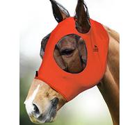 Harrison Howard Super Comfort Stretchy Fly Mask Large Eye Space with UV Protection Soft on Skin with Breathability-Vibrant Orange